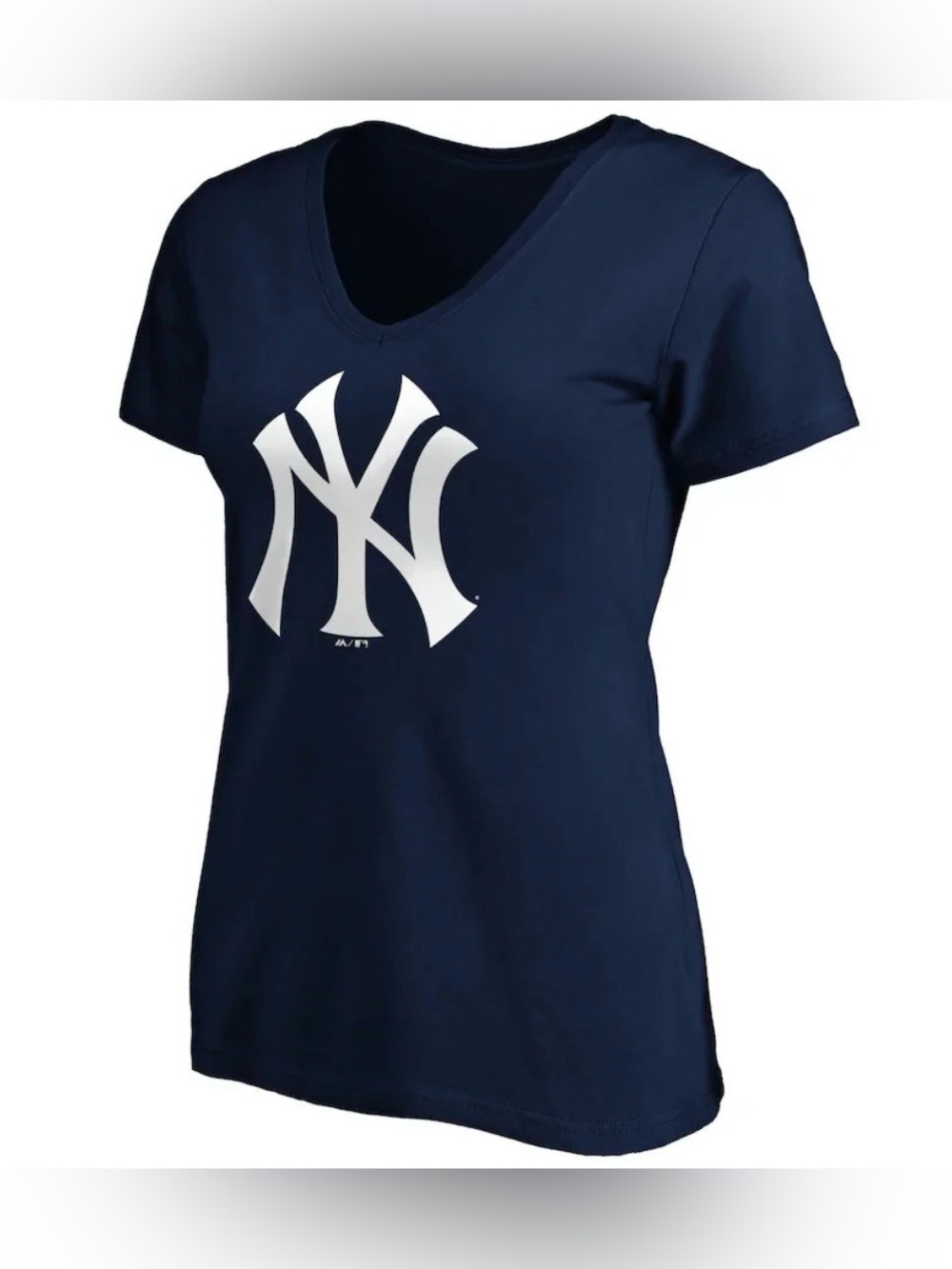 Fanatics Navy V-Neck New York Yankees Logo Tee
